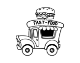 Dibujo de Food truck de hamburguesas para colorear