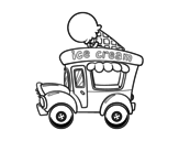 Dibujo de Food truck de helados para colorear