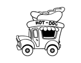 Dibujo de Food truck de perritos calientes para colorear