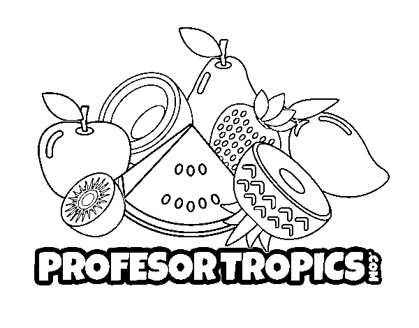 Dibujo de Frutas Profesor Tropics para Colorear