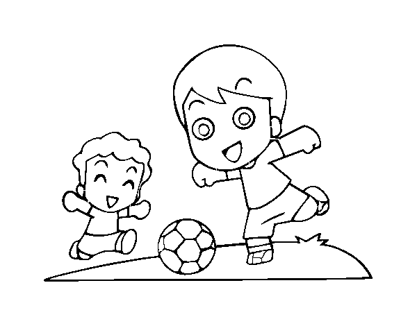 Dibujo de Fútbol en el recreo para Colorear