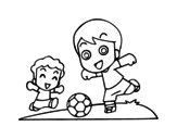 Dibujo de Fútbol en el recreo para colorear