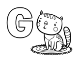Dibujo de G de Gato para colorear