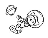 Dibujo de Gatito astronauta para colorear