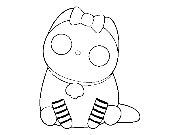 Dibujo de Gatito emo para Colorear