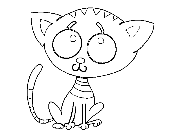 Dibujo de Gatito triste para Colorear