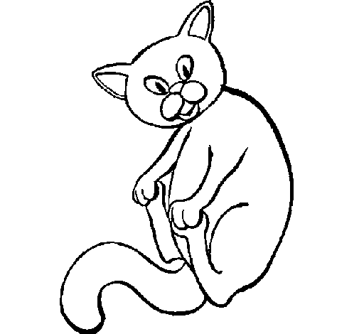 Dibujo de Gatito para Colorear 