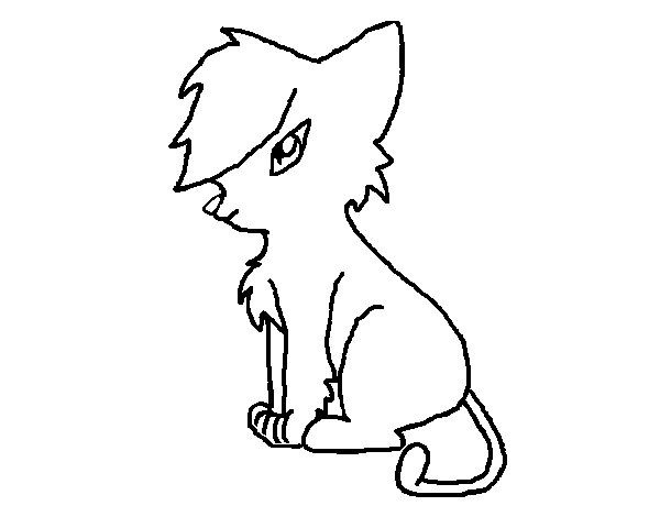 Dibujo de Gato con flequillo II para Colorear