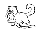 Dibujo de Gato con salchichas para colorear