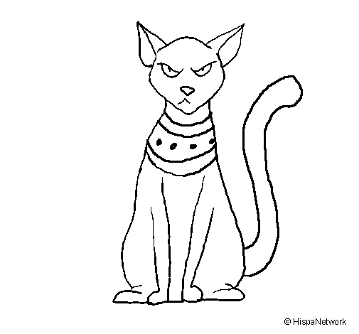 Dibujo de Gato egipcio para Colorear