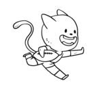 Dibujo de Gato jugando a rugby para colorear