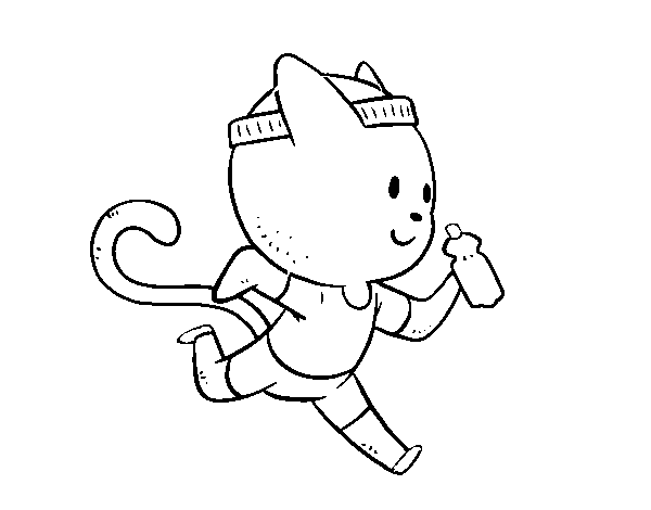 Dibujo de Gato runner para Colorear