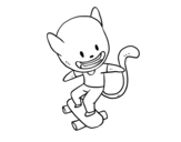 Dibujo de Gato skater para colorear