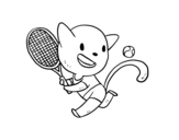 Dibujo de Gato tenista