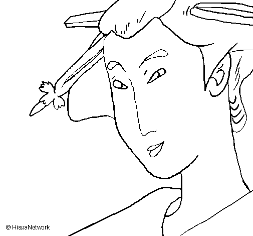 Dibujo de Geisha  para Colorear