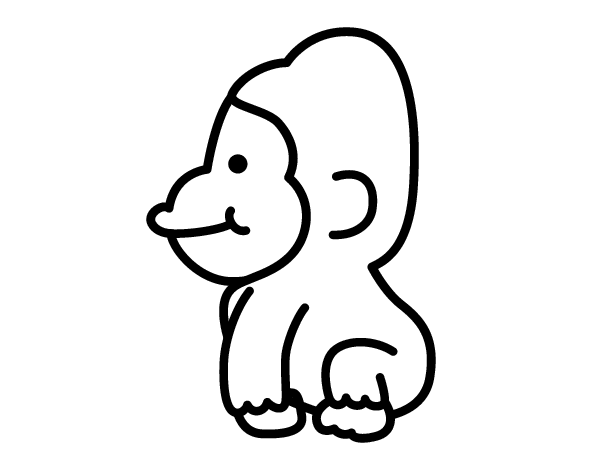  Dibujo de Gorila bebé para Colorear