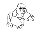 Dibujo de Gorila de montaña para colorear