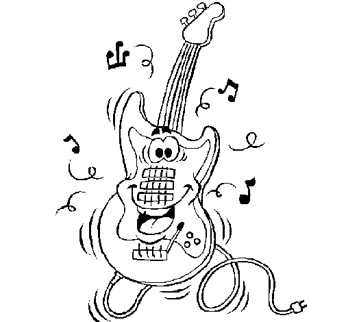 Dibujo de Guitarra eléctrica para Colorear
