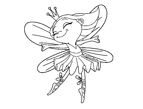 Dibujo de Hada con alas para Colorear