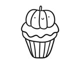 Dibujo de Halloween cupcake para colorear