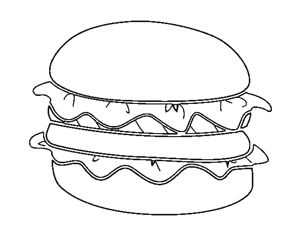  Dibujo de Hamburguesa con lechuga para Colorear