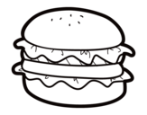 Dibujo de Hamburguesa con lechuga para colorear