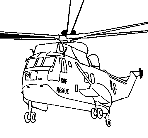 Dibujo de Helicóptero al rescate para Colorear