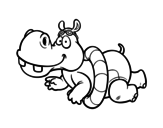 Dibujo de Hipopótamo nadando para colorear
