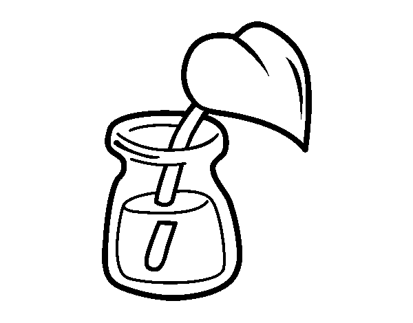 Dibujo de Hoja en un vaso para Colorear