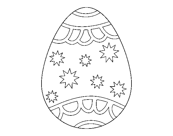 Dibujo de Huevo con estrellas para Colorear