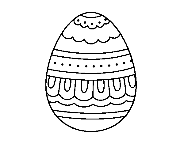 Dibujo de Huevo de Pascua blanco y negro para Colorear