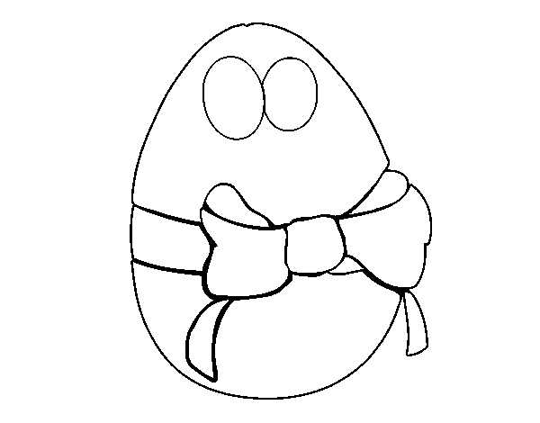 Dibujo de Huevo de pascua con lazo para Colorear