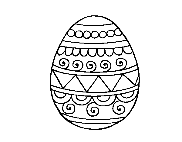  Dibujo de Huevo de Pascua decorado para Colorear