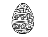 Dibujo de Huevo de Pascua estampado con ondas para colorear
