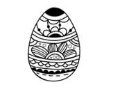 Dibujo de Huevo de Pascua estampado floral para colorear