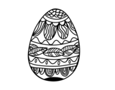Dibujo de Huevo de Pascua estampado vegetal para colorear