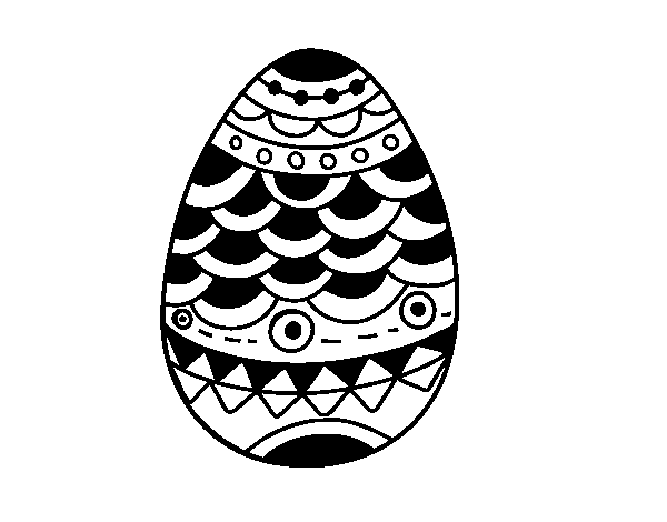 Dibujo de Huevo de Pascua estilo japonés para Colorear