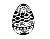 Dibujo de Huevo de Pascua estilo japonés para colorear
