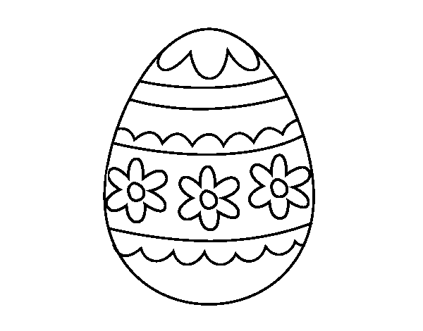 Dibujo de Huevo de Pascua floral para Colorear
