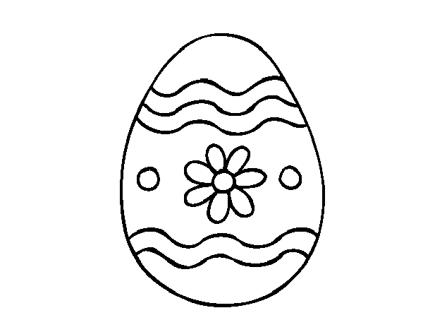 Dibujo de Huevo de Pascua margarita para Colorear