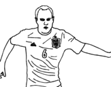Dibujo de Iniesta con la Selección Española