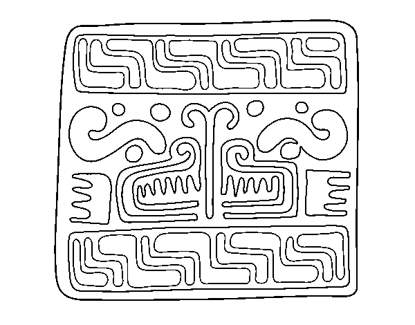 Dibujo de Inscripción maya para Colorear