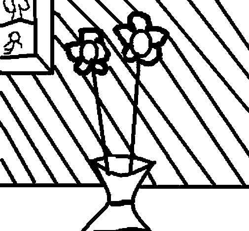 Dibujo de Jarrón de flores 2 para Colorear