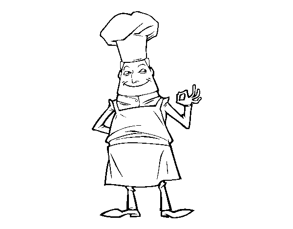 Dibujo de Jefe de cocina para Colorear