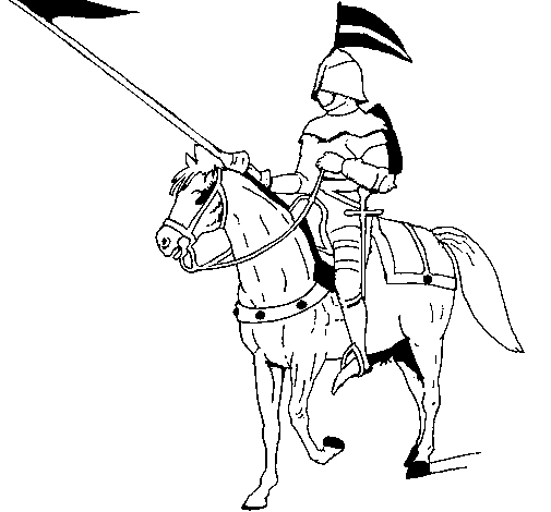 Dibujo de Jinete a caballo para Colorear