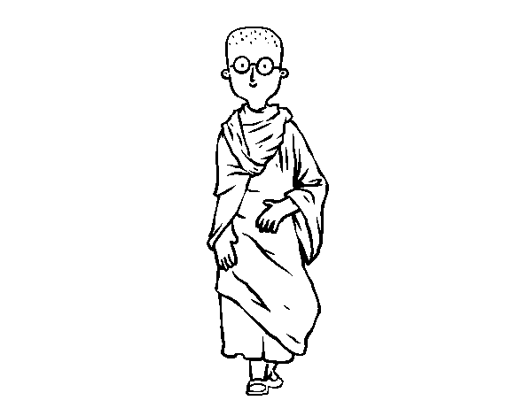 Dibujo de Joven budista para Colorear