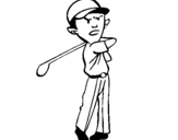 Dibujo de Jugador de golf para colorear