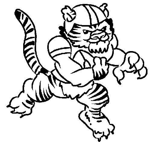 Dibujo de Jugador tigre para Colorear