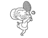 Dibujo de Jugadora de tenis para colorear