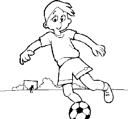 Dibujo de Jugar a fútbol para Colorear